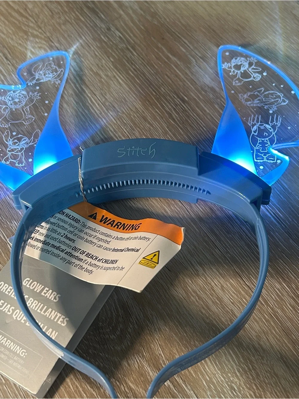 Disney Parks Light Up Stitch Glow Ears Headband Blue LED Lilo & Stitch NWT